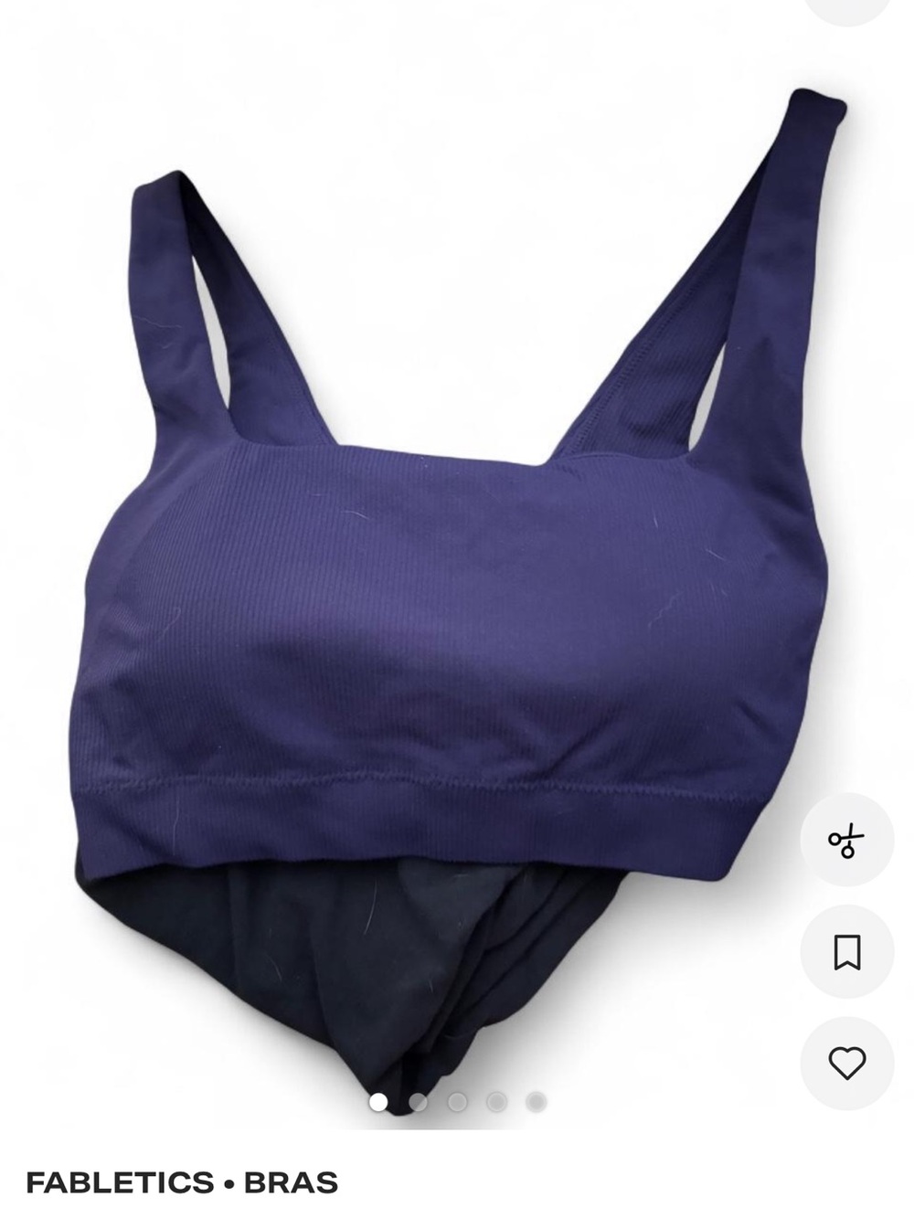 Fabletics Ribbed Square-Neck Sports Bra in Violet